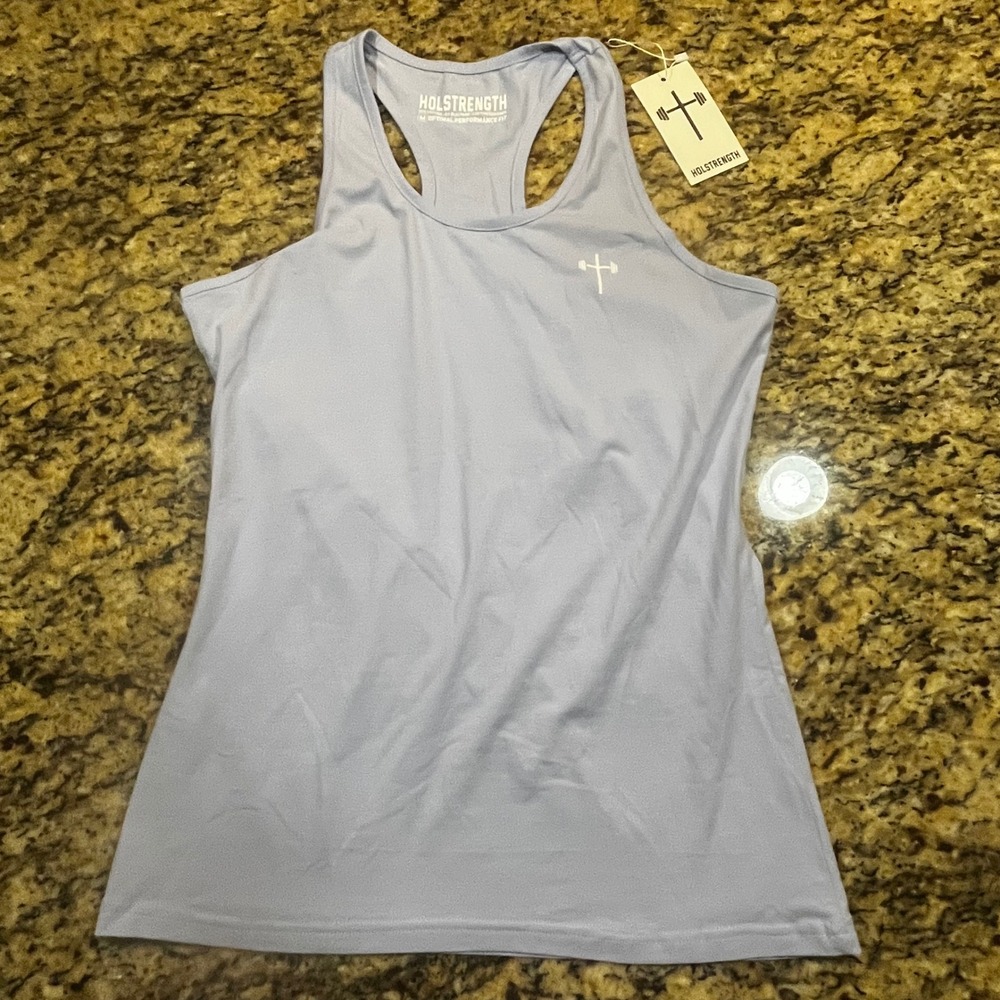 NEW Holstrength Womens Optimal Performance Fit Racerback Tank Top Blue Medium